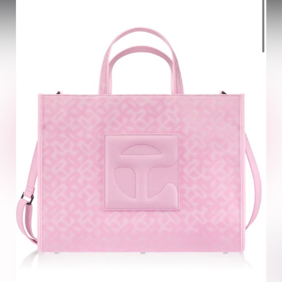 Telfar Handbags - 💕Telfar NWT bubblegum pink jacquard monogram Ltd edition medium shopper bag